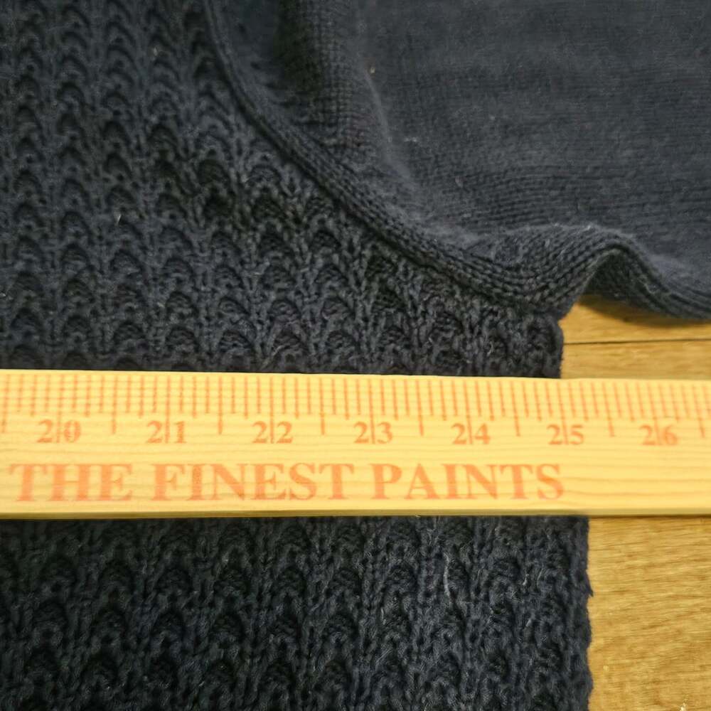 Calvin Klein Mens XXL Navy Blue Quarter Zip Textured Knit Cotton Sweater 2XL - Picture 7 of 8